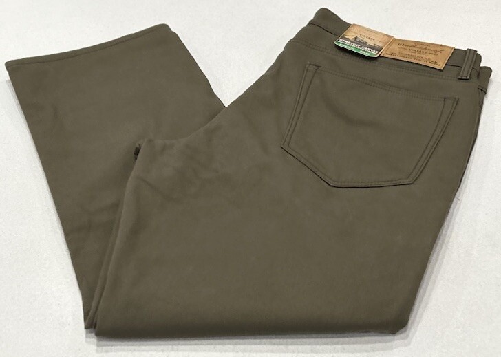 Weatherproof Men’s Reg Fit Fleece-Lined Stretch Canvas Pants, Green, Size 38X29