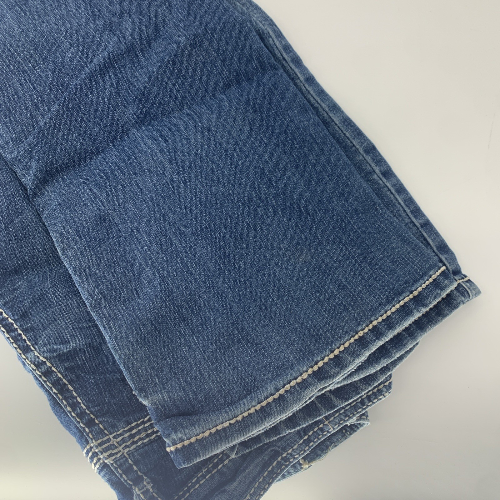 Amethyst Y2K Low Rise Bootcut Jeans Flare Blue Denim Western Size 7 PocketAccent