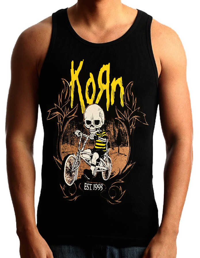 KORN Heavy Metal Band Black Tank Top