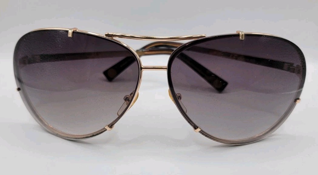 Michael Kors Stella Aviator Mens Sunglasses Gold Metal Gray Gradient UV400 125mm