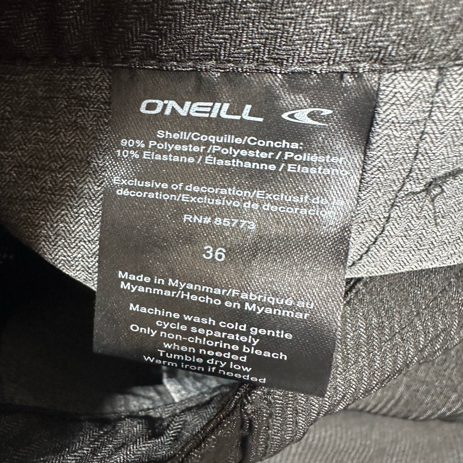 O’Neill Hybrid Crossover Shorts Mens 36 Black Gray Drawstring Stretch Travel NEW