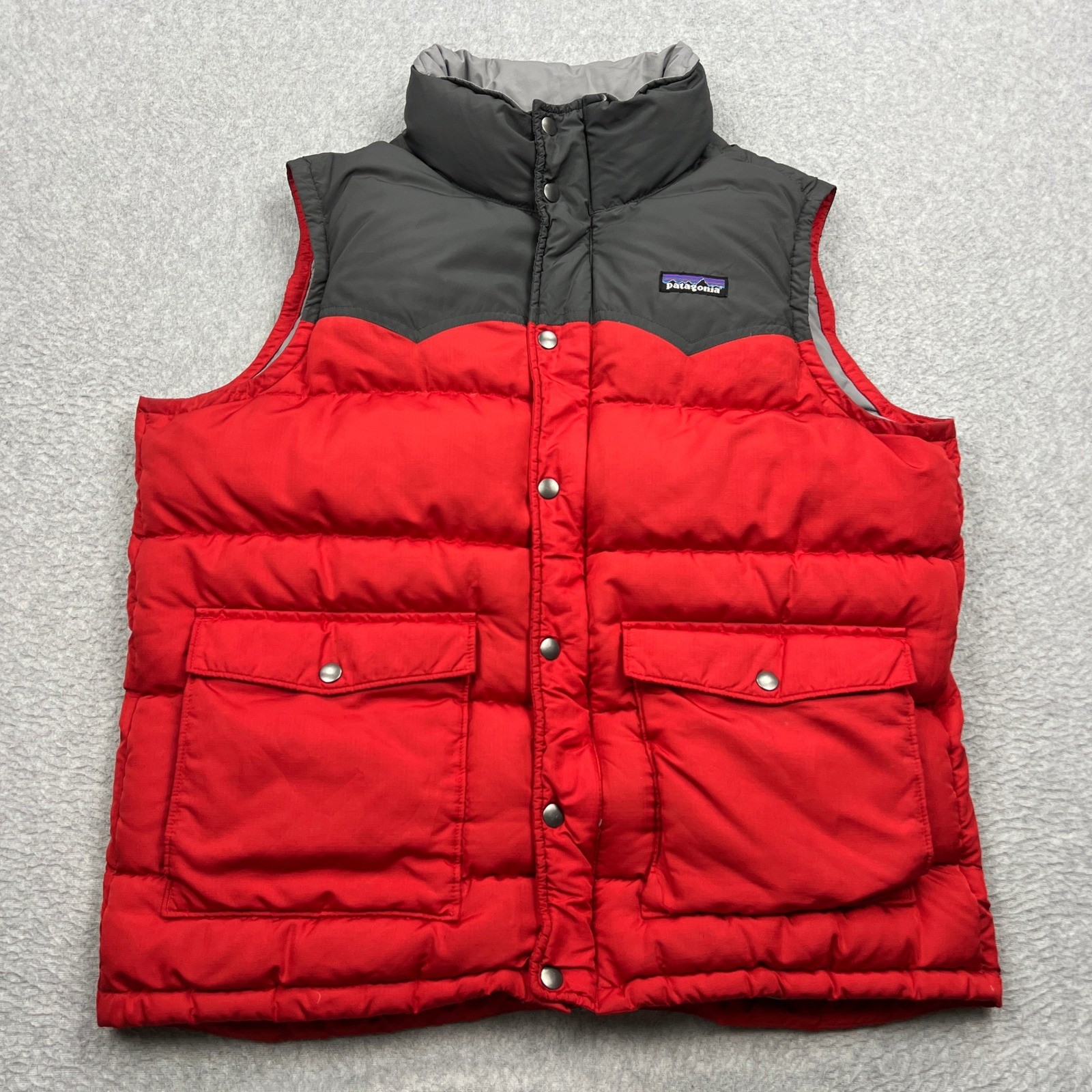 Patagonia Slingshot Down Vest Mens Medium Red Colorblock Western Yoke 27571