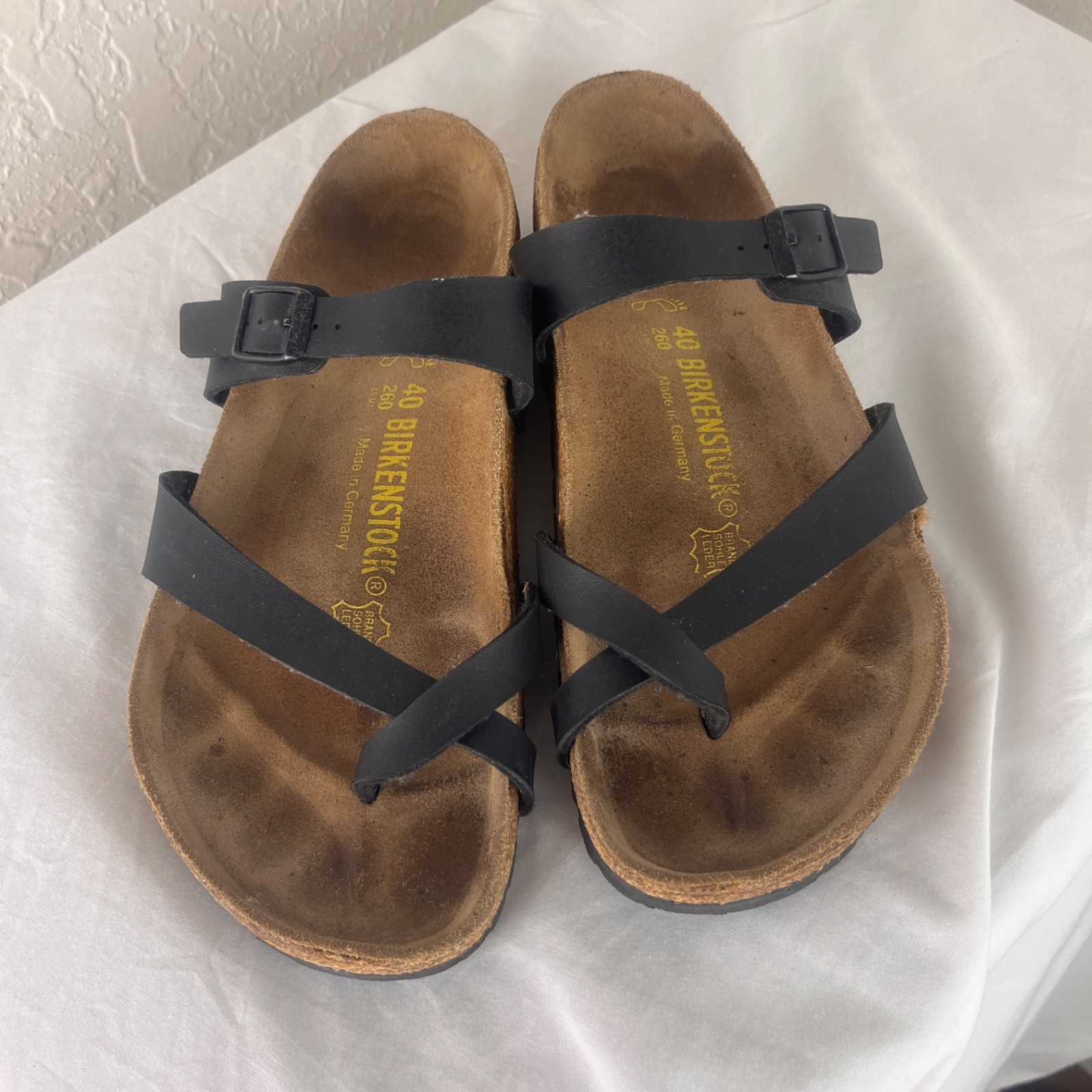 Birkenstock Mayari Sandals Upper Straps Cork Normal Width L9 M7 Black