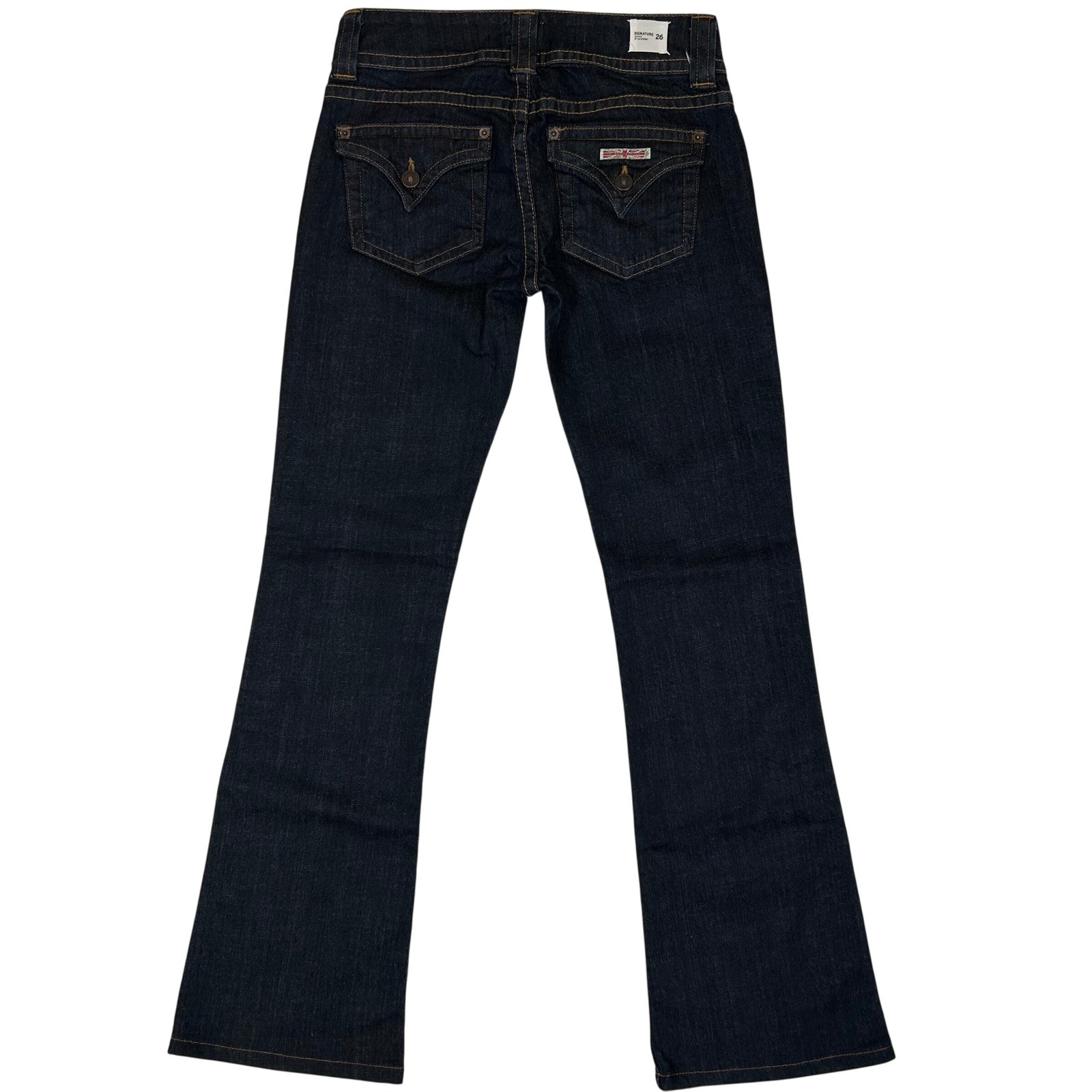 Hudson Signature Bootcut Jeans Dark Wash Flap Pocket Low Rise 28 Made in USA