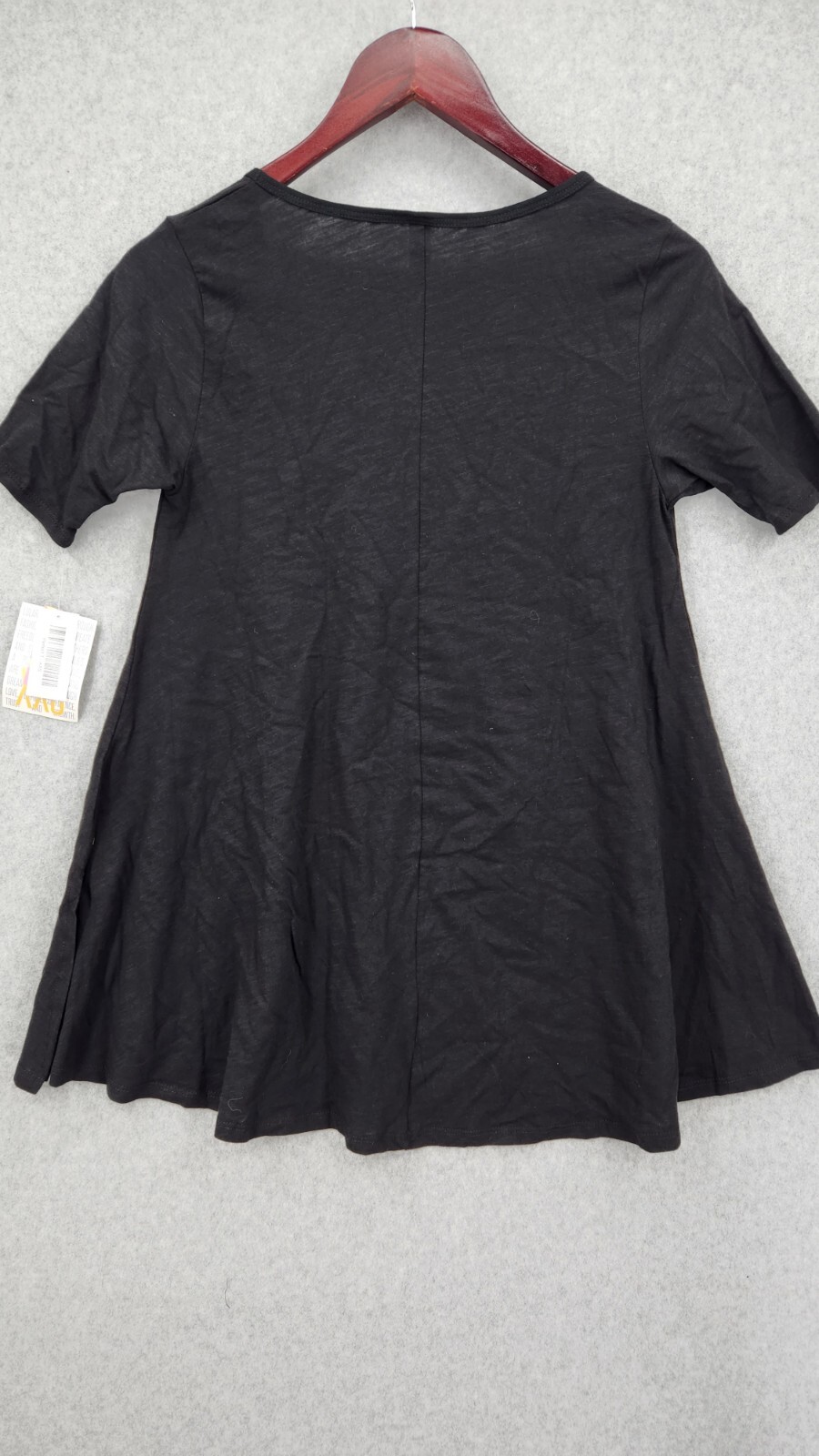 NWT Lularoe Size XXS Perfect T Short Sleeve Black Solid Patterned Tunic