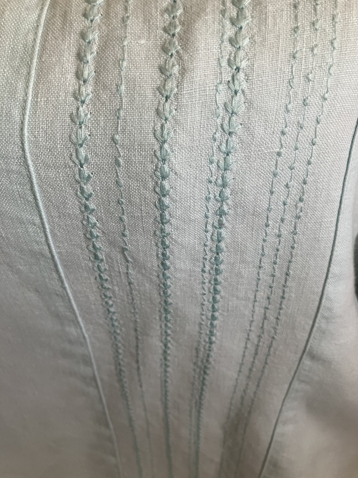 M&S Autograph 100% Linen Tunic Top M (38″-40″) Aqua Short Sleeve Blouse