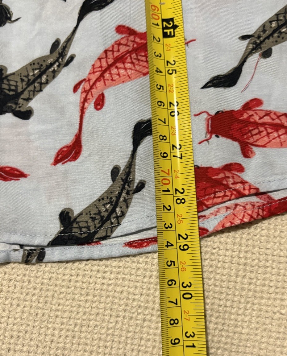 Super Massive Brand Hawaiian Button up Shirt Men’s Medium Collar Koi Fish Rayon