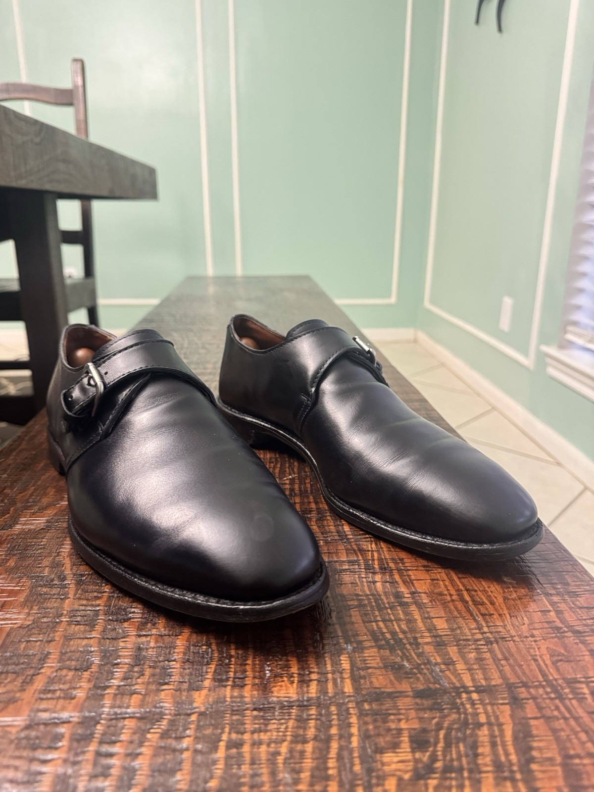 Allen Edmonds Black Leather Warwick Monk Strap Dress Shoes Men’s Size 12 D USA