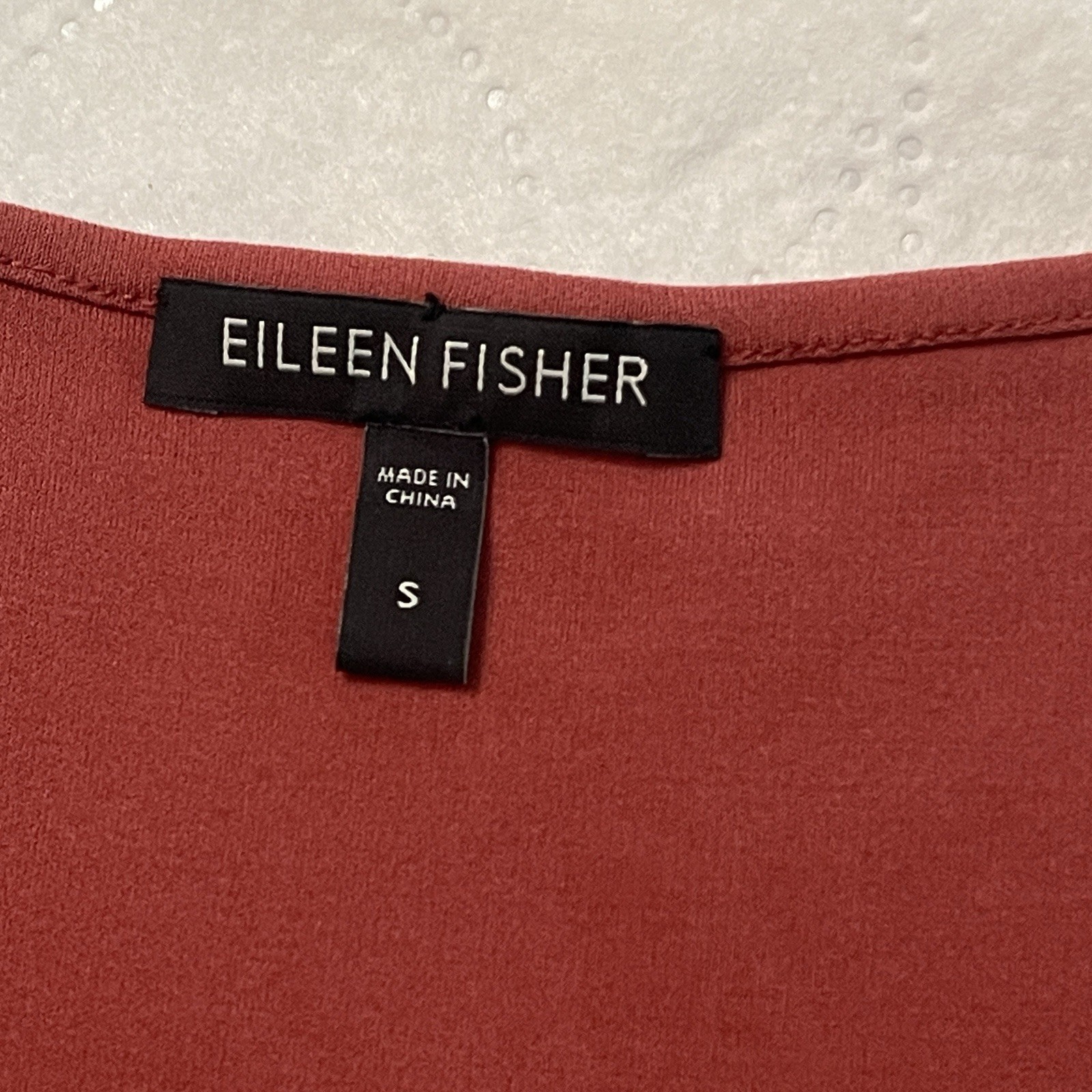 Eileen Fisher Silk Scoop Neck Tunic Tank Small Rust Terracotta Minimalist Luxe