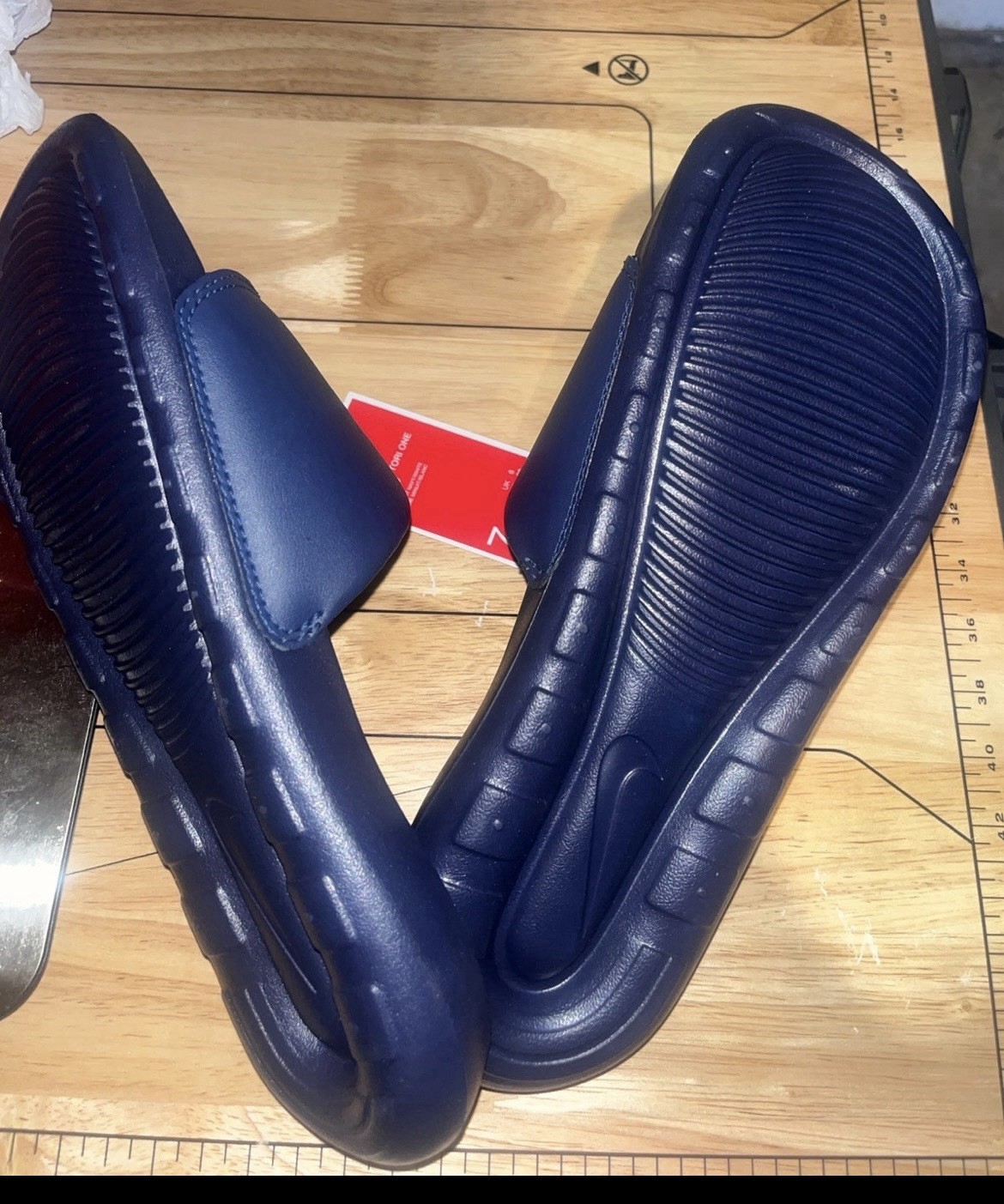 Nike Men’s Victori One Slide Size 7 CN9675-401 Midnight Navy/white New W/tags