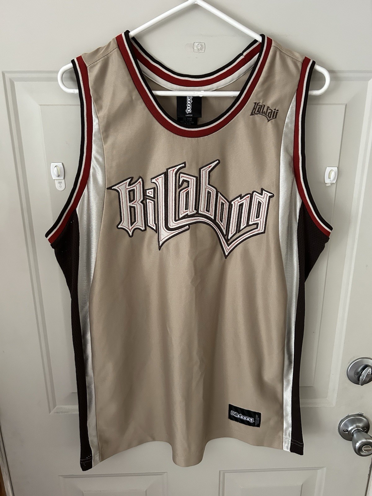 Vintage Y2K Billabong Hawaii Basketball Jersey Tank Top Gold Black Adult Size L