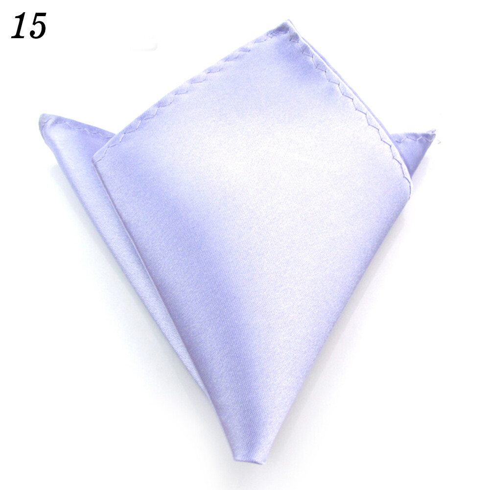 4Pcs Plain Pocket Square Wedding Mens Satin Solid Handkerchief Hanky Jacket Suit
