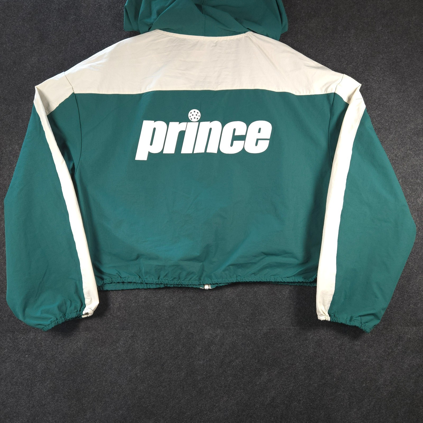Prince Pickleball Jacket Femme Size XXL Cropped Hooded Zip Green White Lightweig