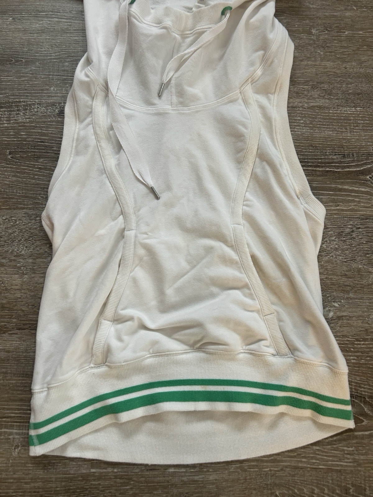 Womens Lululemon Flashback Tunic Tank Hoodie White Logo Size 10 Sleeveless