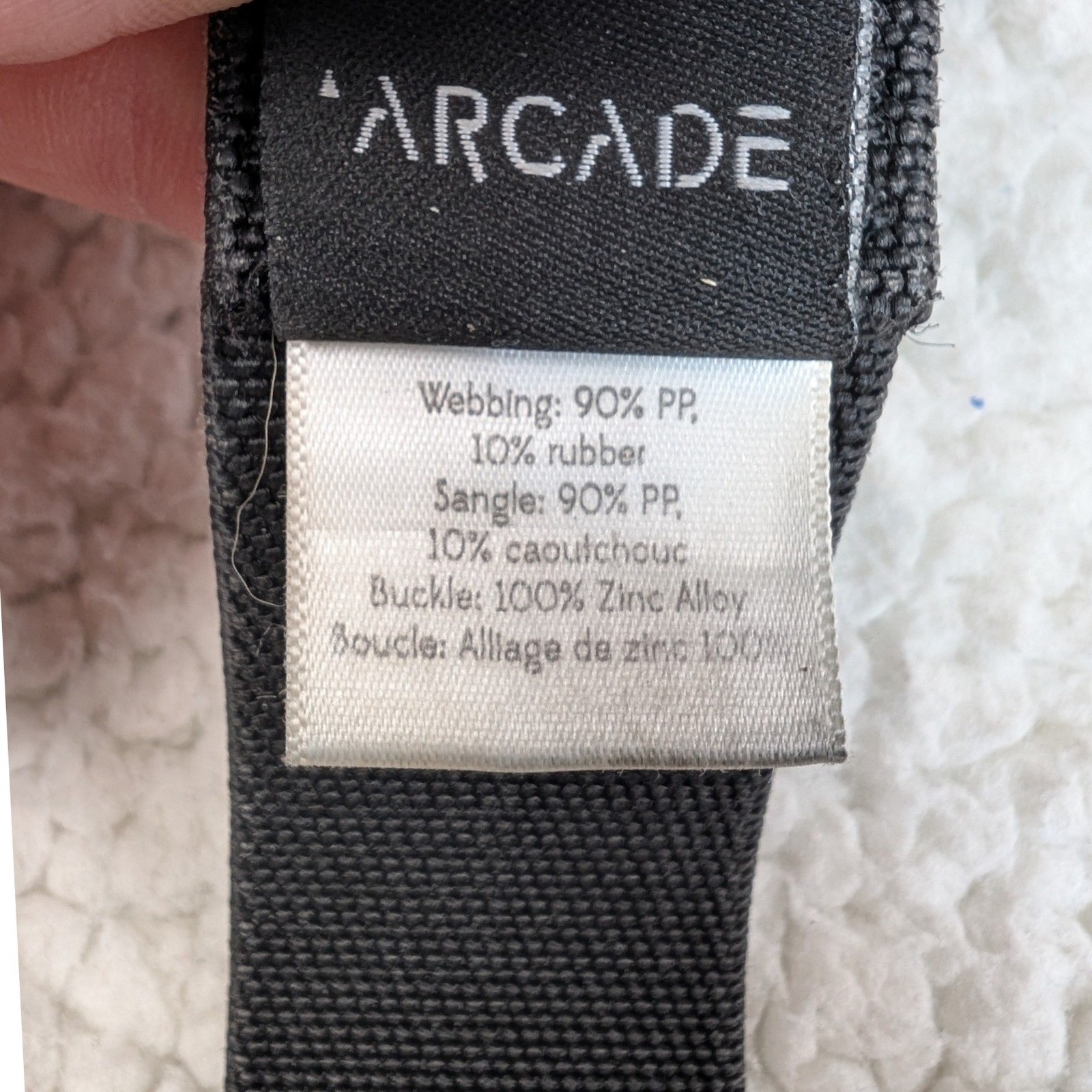 Arcade Black Elastic Stretch Belt Adventure Outdoor Zinc Alloy Buckle 43.5 Inch