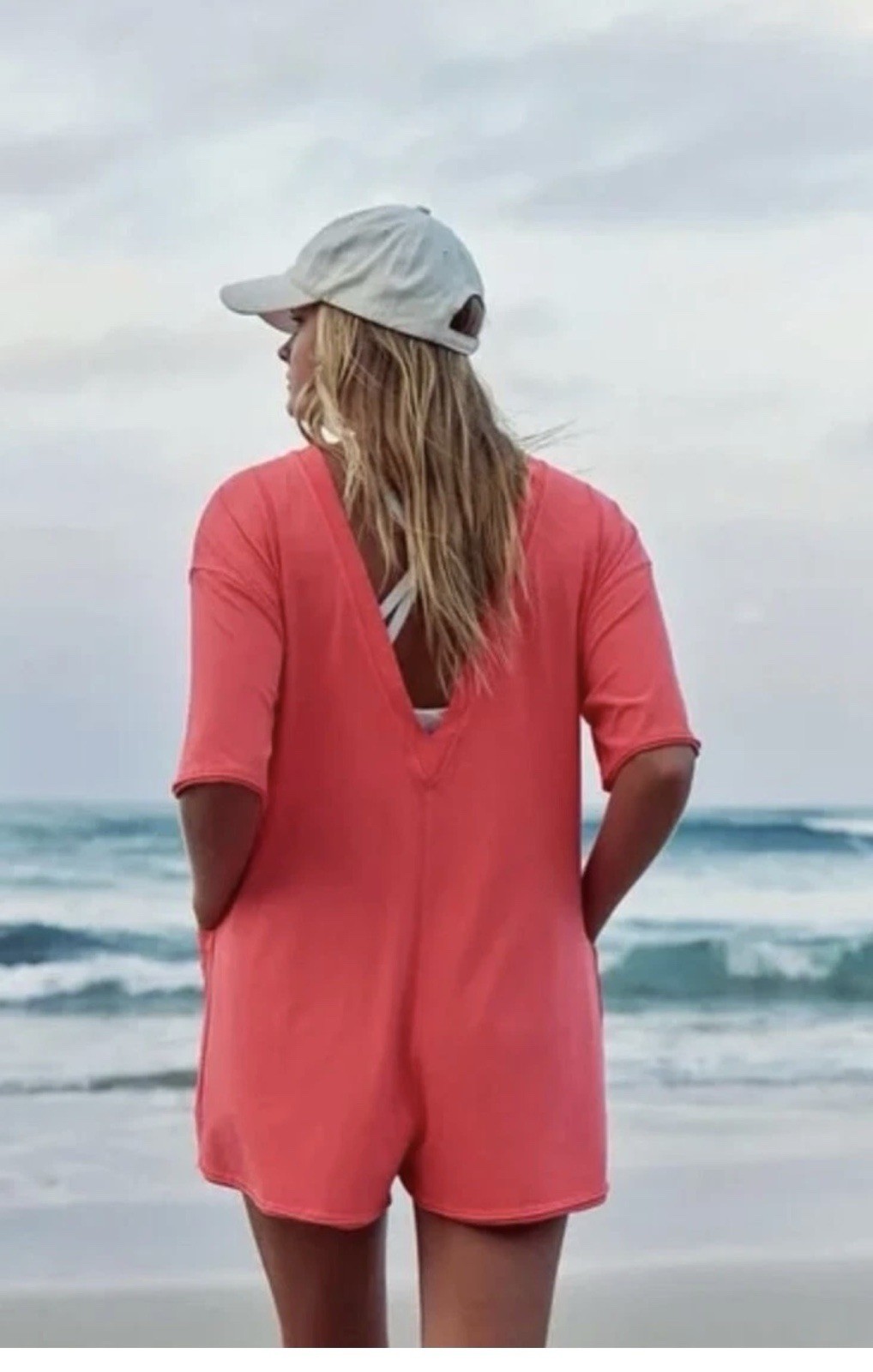 Free People / FP Movement Hot Shot Tee Romper Pink XS New** BB1464 BO1492