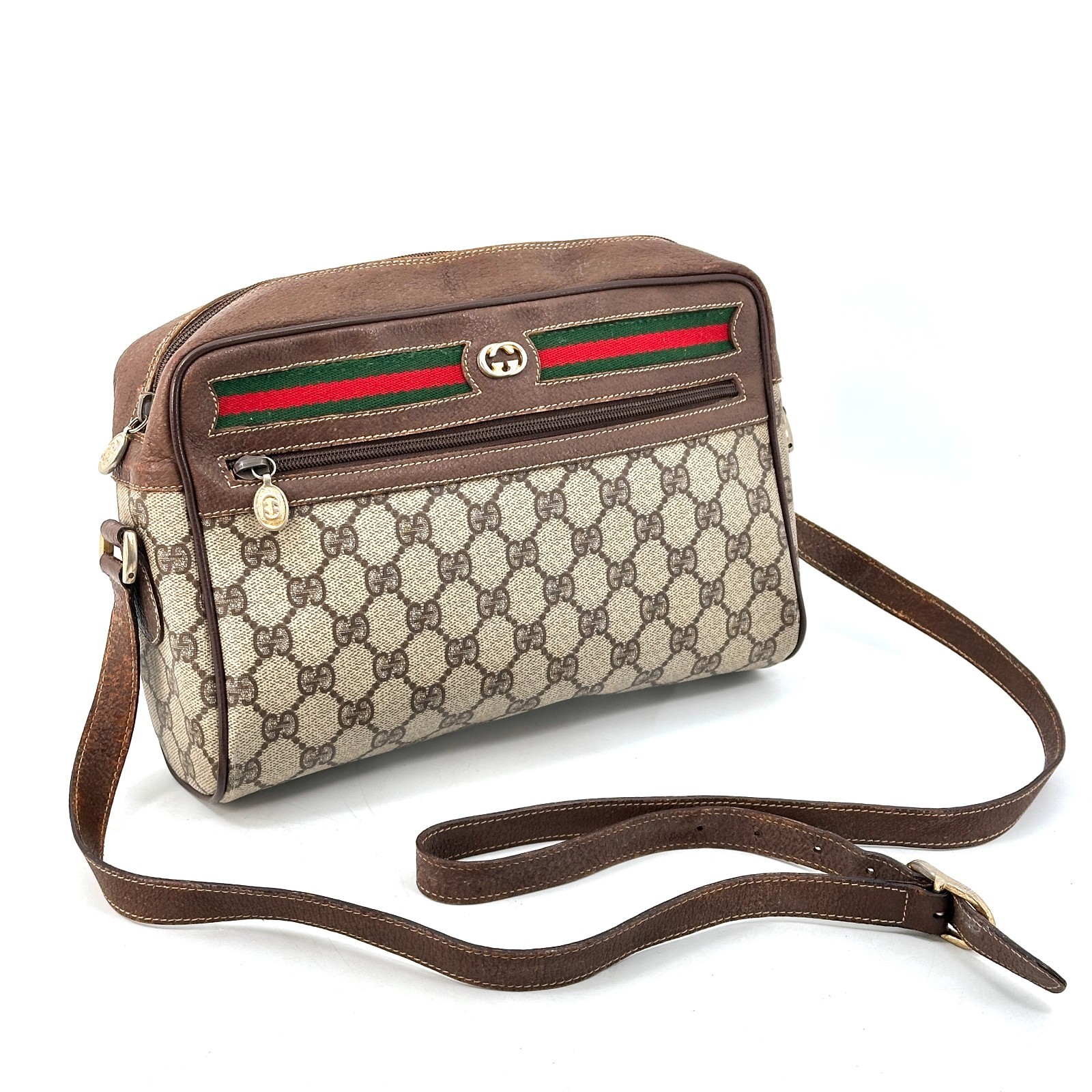 Vintage GUCCI Sherry Shoulder Bag GG Crossbody Authentic