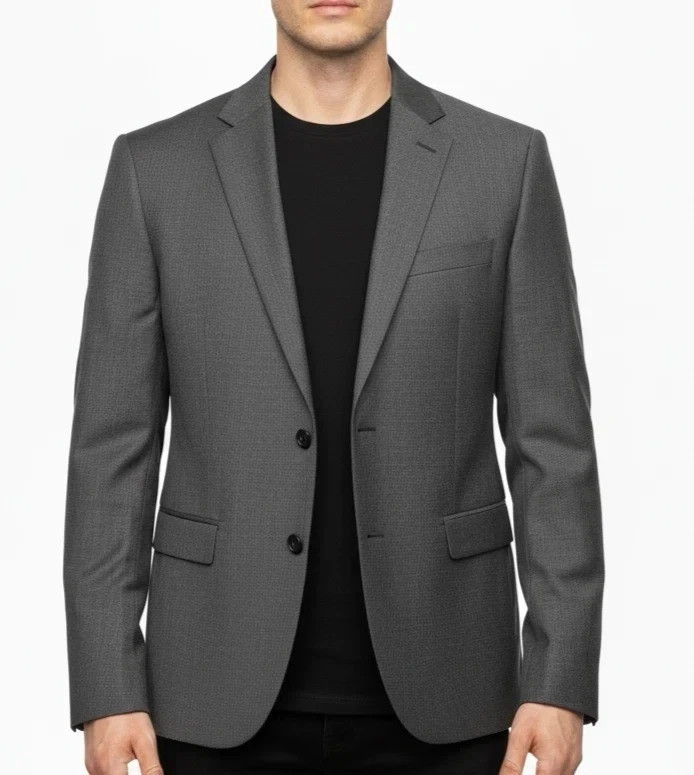 Infinity Linearflex Men’s Modern Fit Stretch Fabric Blazer Jacket, Gray, XL