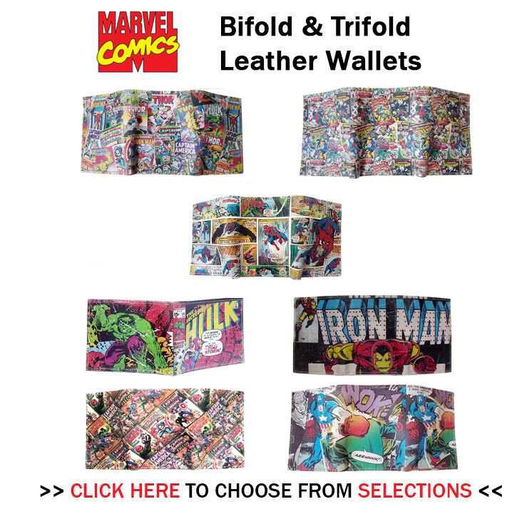 100% Genuine Leather Marvel Comics Multi Classic Cover Art WALLET Choose OPTION