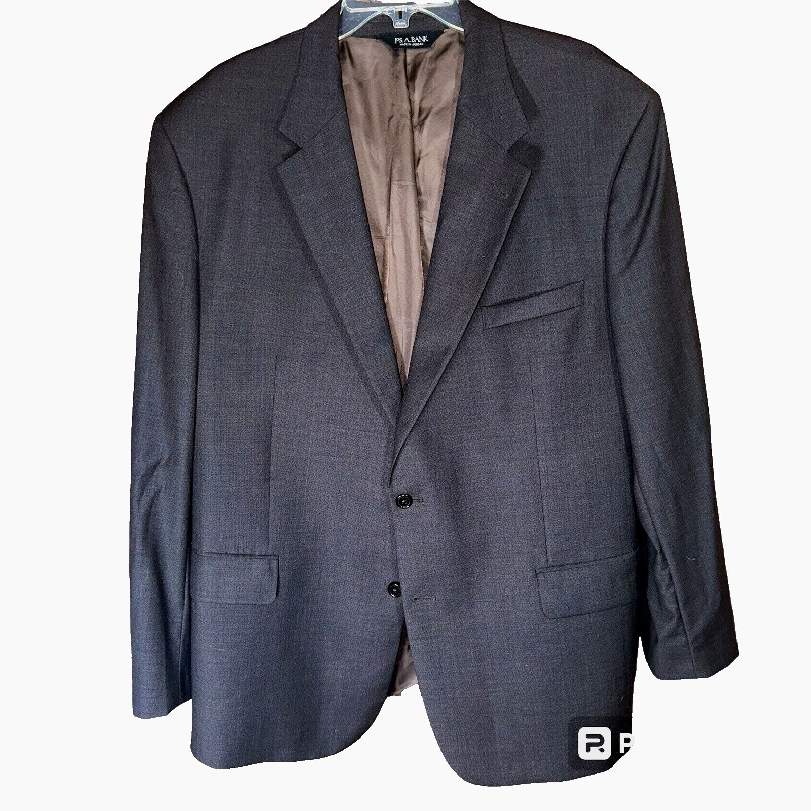 Jos A Bank 48R Brown Nailhead Wool Blazer Classic Preppy Workwear Sport Coat