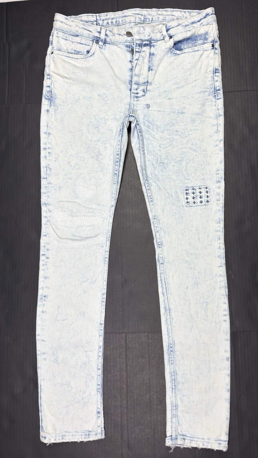KSUBI Van Winkle Jeans Men’s 33×32 MPS23DJ014 010 White Light Blue Stretch