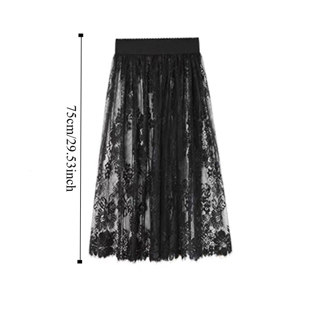Flower Safety Skirt Petticoat 75cm Mesh Underskirt Slips Dress Commuting