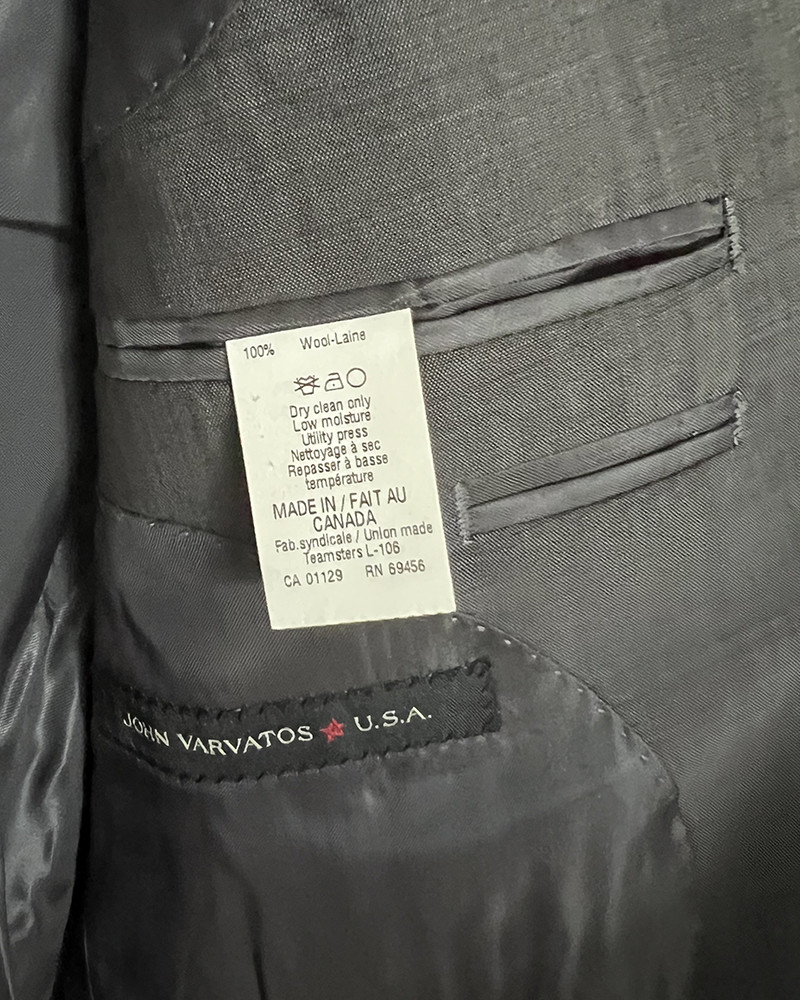 John Varvatos Men’s Gaia Tailored Jacket in Pearl Gary 38R