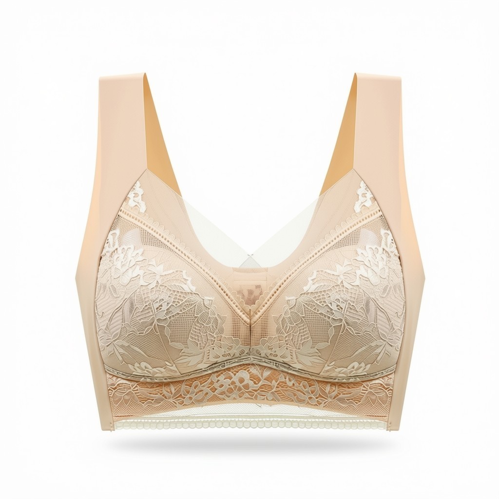 Women’s Plus Size Lace Wire Free Padded Seamless Comfort Bra Vest Soft Bralette