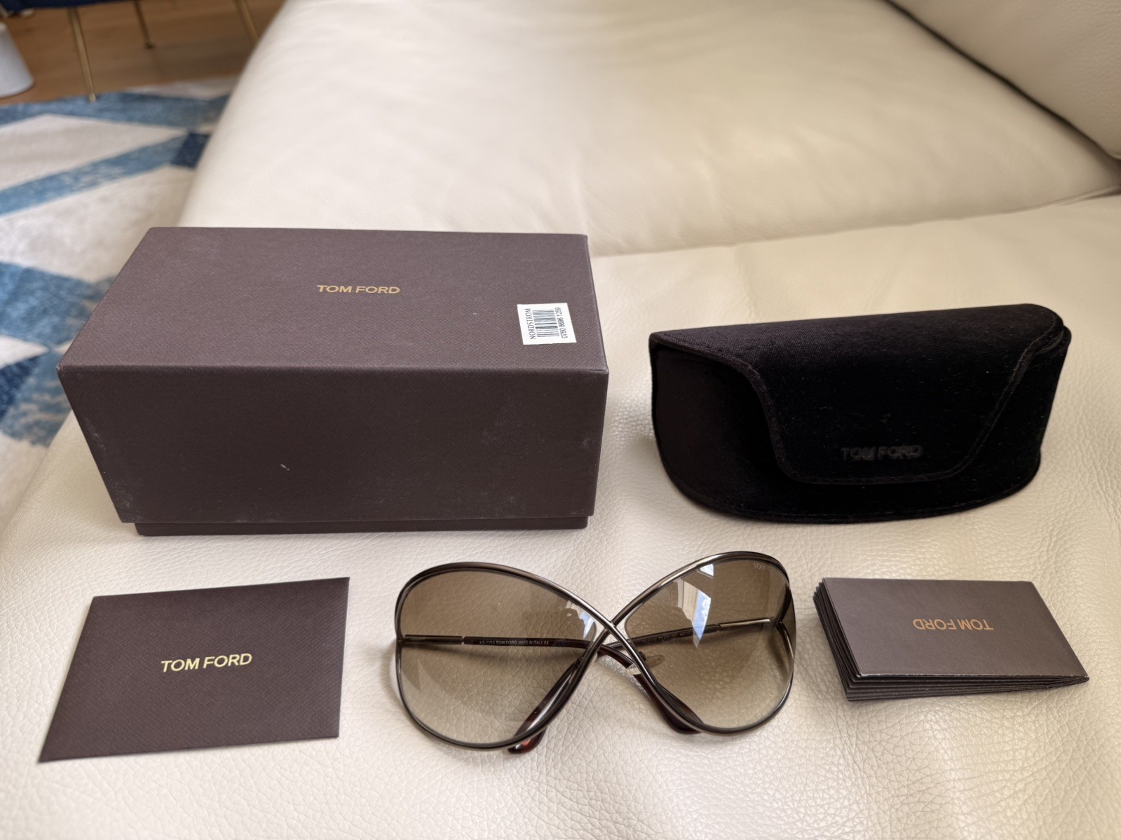 TOM FORD Miranda TF130 Shiny Gunmetal light brown Lens Sunglasses