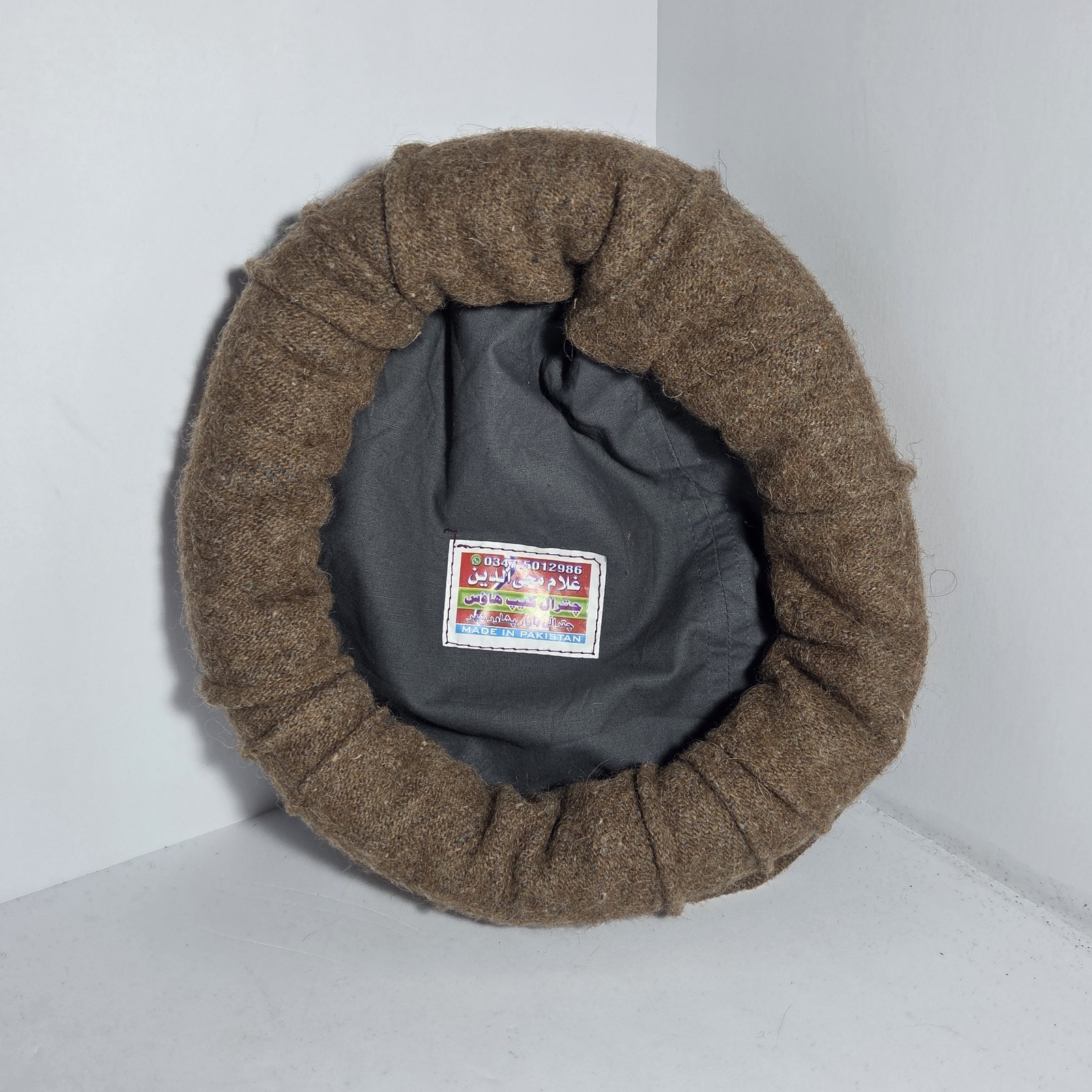 Vintage Pakol Hat Handmade Wool Pashtun Afghan Chitrali Cap Brown