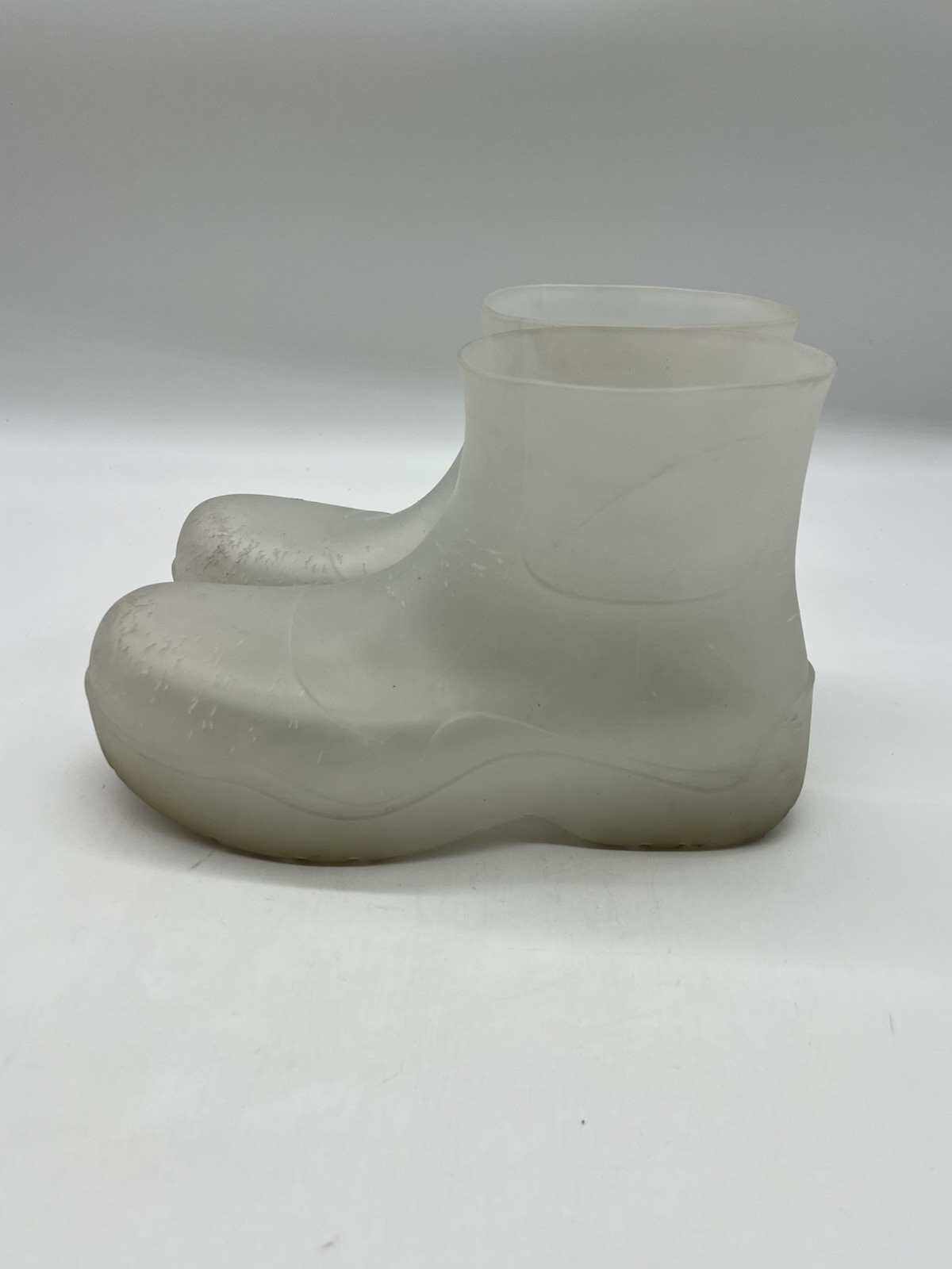Bottega Veneta Icon Puddle Men’s Sz 43 Sz US 10 Clear Rubber Ankle Rain Boots.