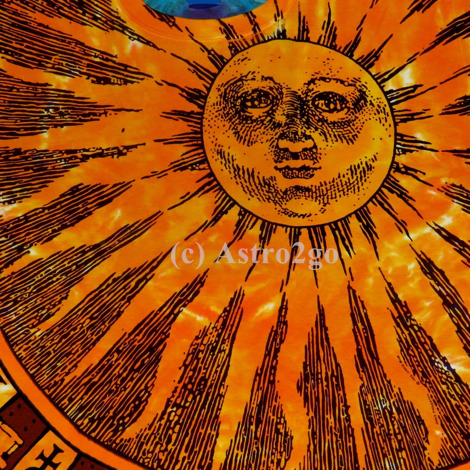 SUN MOON–Liquid Blue 2 sided Day Night Space Astronomy Science T shirt S-7XL