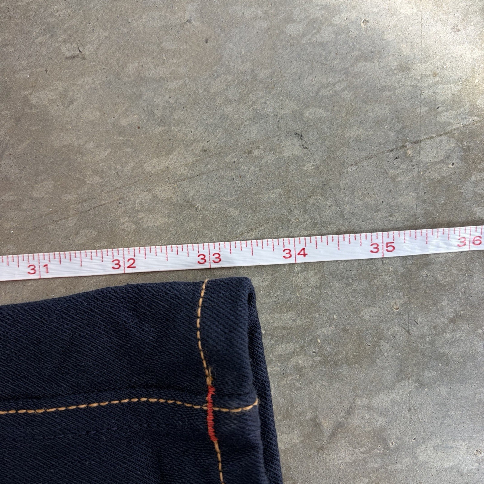 Gustin California Straight Raw Selvedge Jeans Denim Blue Button Fly Men’s 32×34
