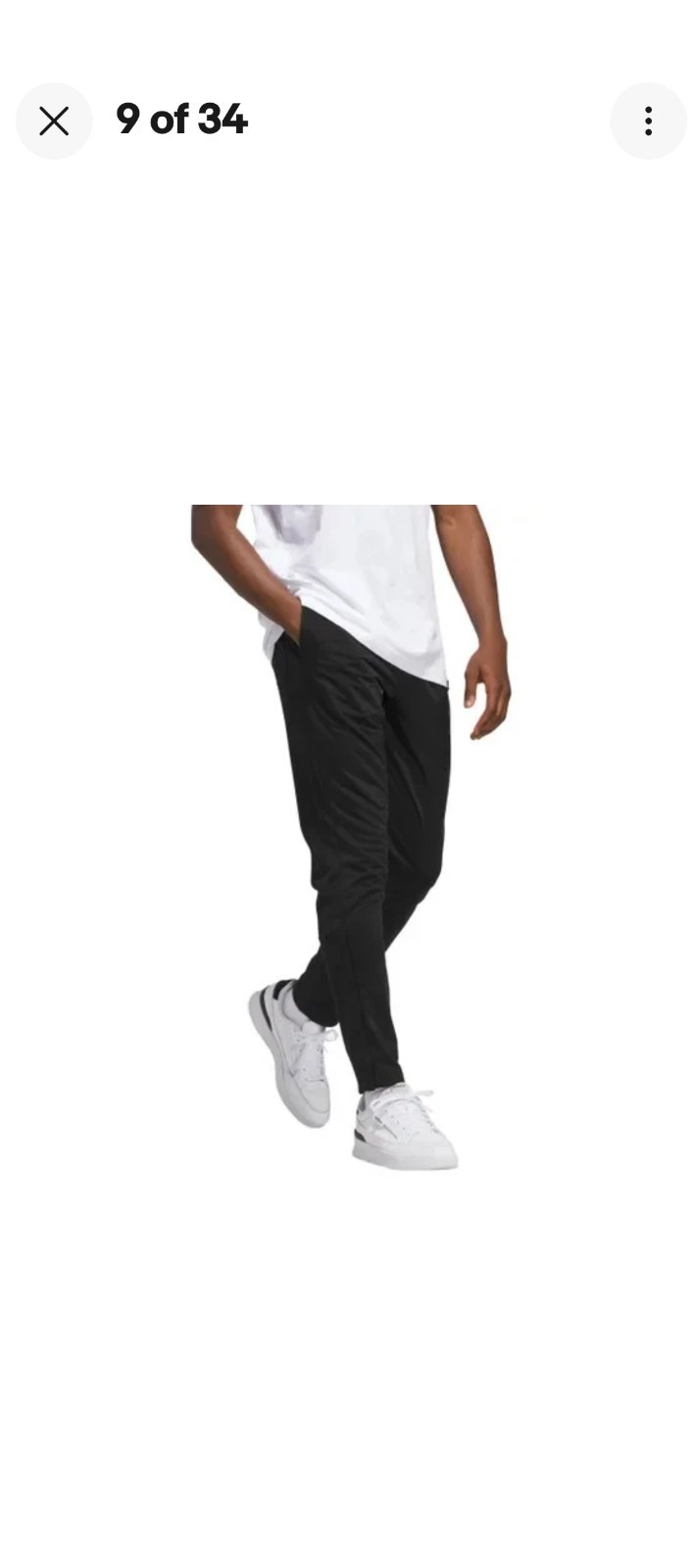 ADIDAS Tricot Men’s Size Large Black/Black Stitched Logo 12″ Leg Zip Track Pants