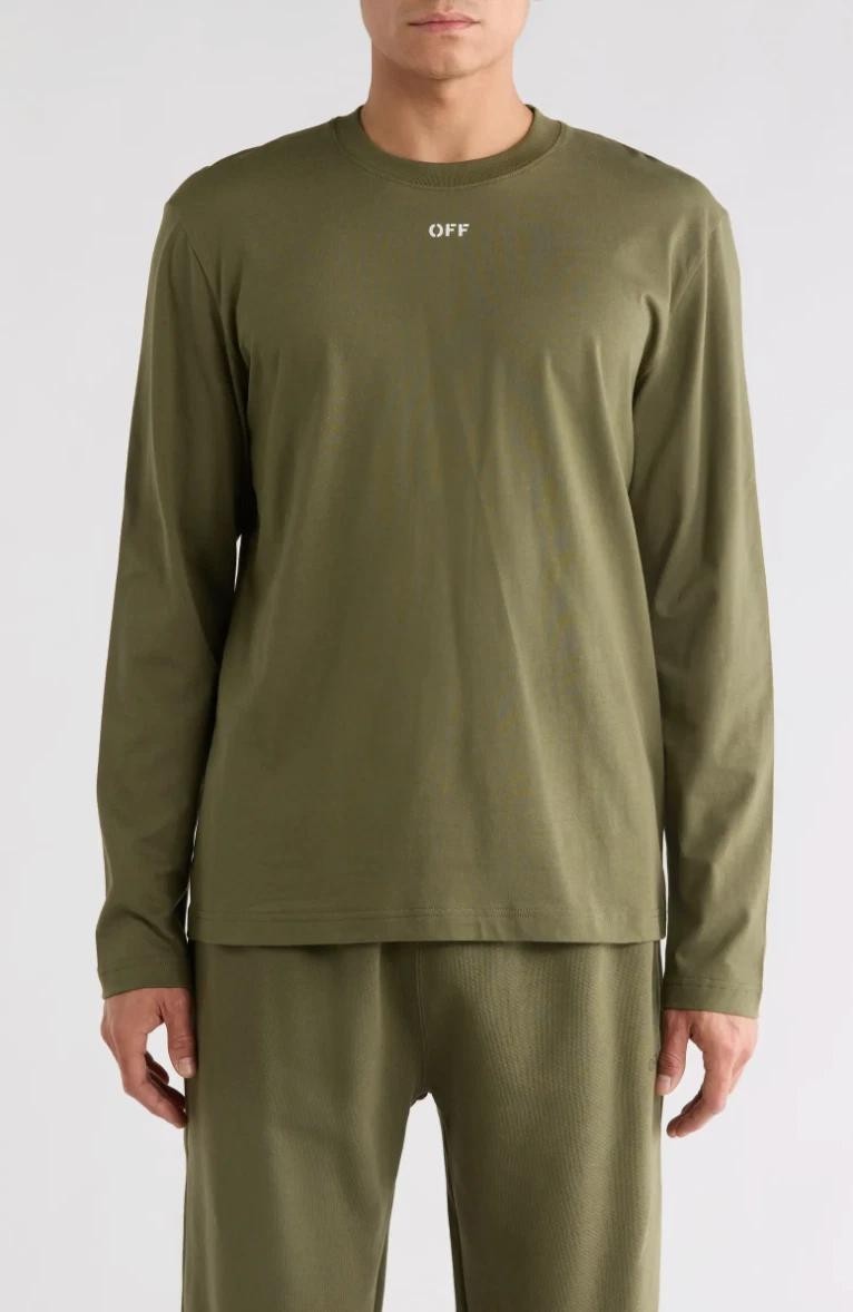 NEW Off-White Moss Stamp Skate Logo Crewneck Made in Portugal Sz L NWT $425