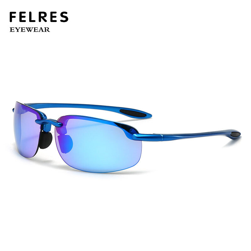 Men Oval Classic Sunglasses Retro Half Frame Outdoor Driving Riding Glasses New
