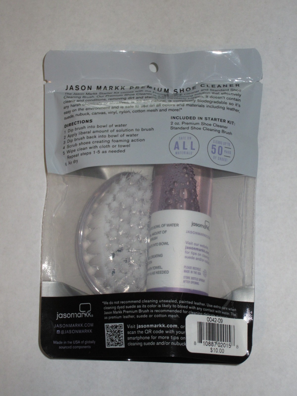 Jason Markk Premium Sneaker Shoe 2oz Cleaner Starter Kit + Brush Cleans 50 Pairs