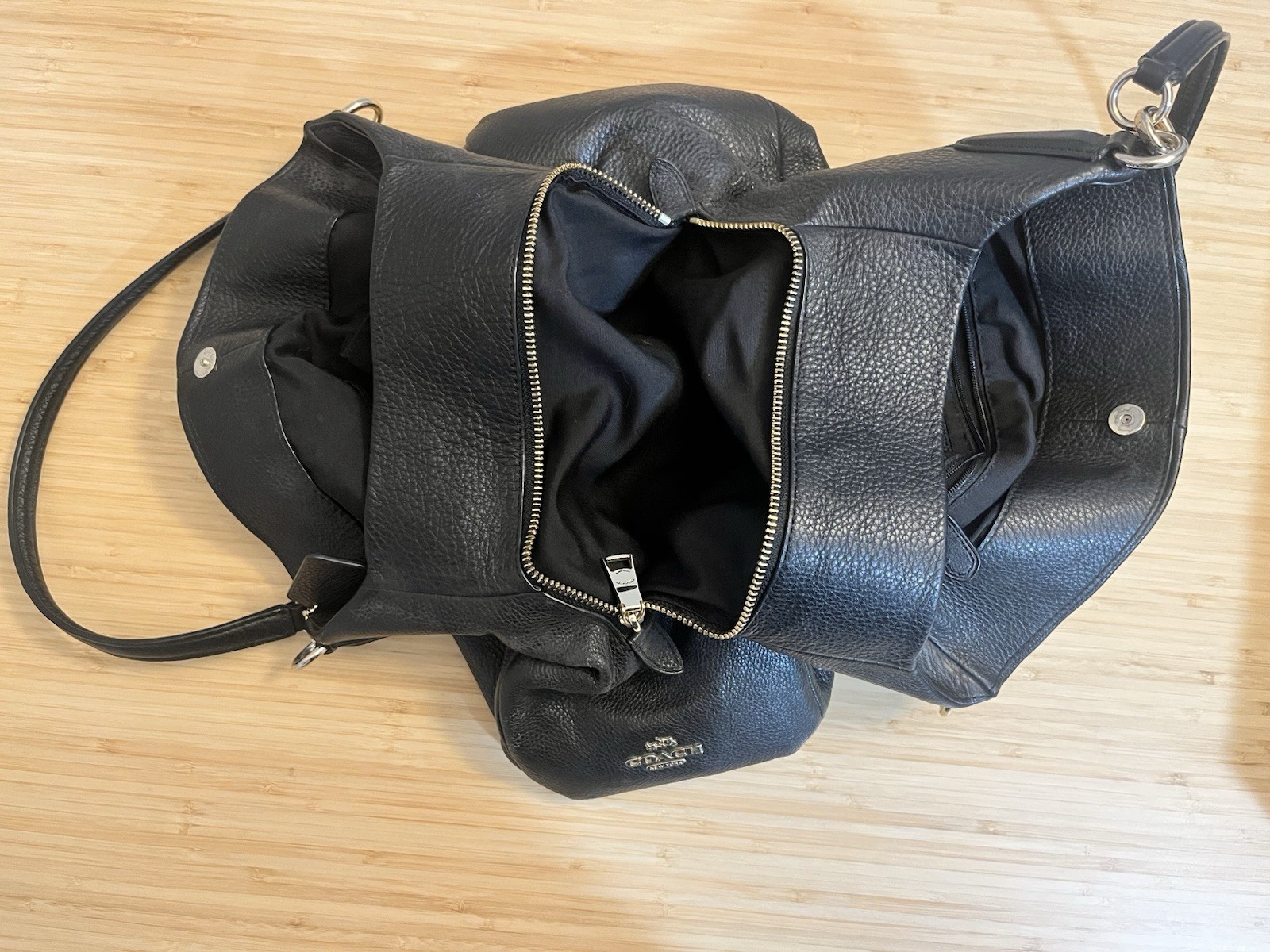Coach Madison Phoebe Black Pebbled Leather 3 Compartments Shoulder Bag