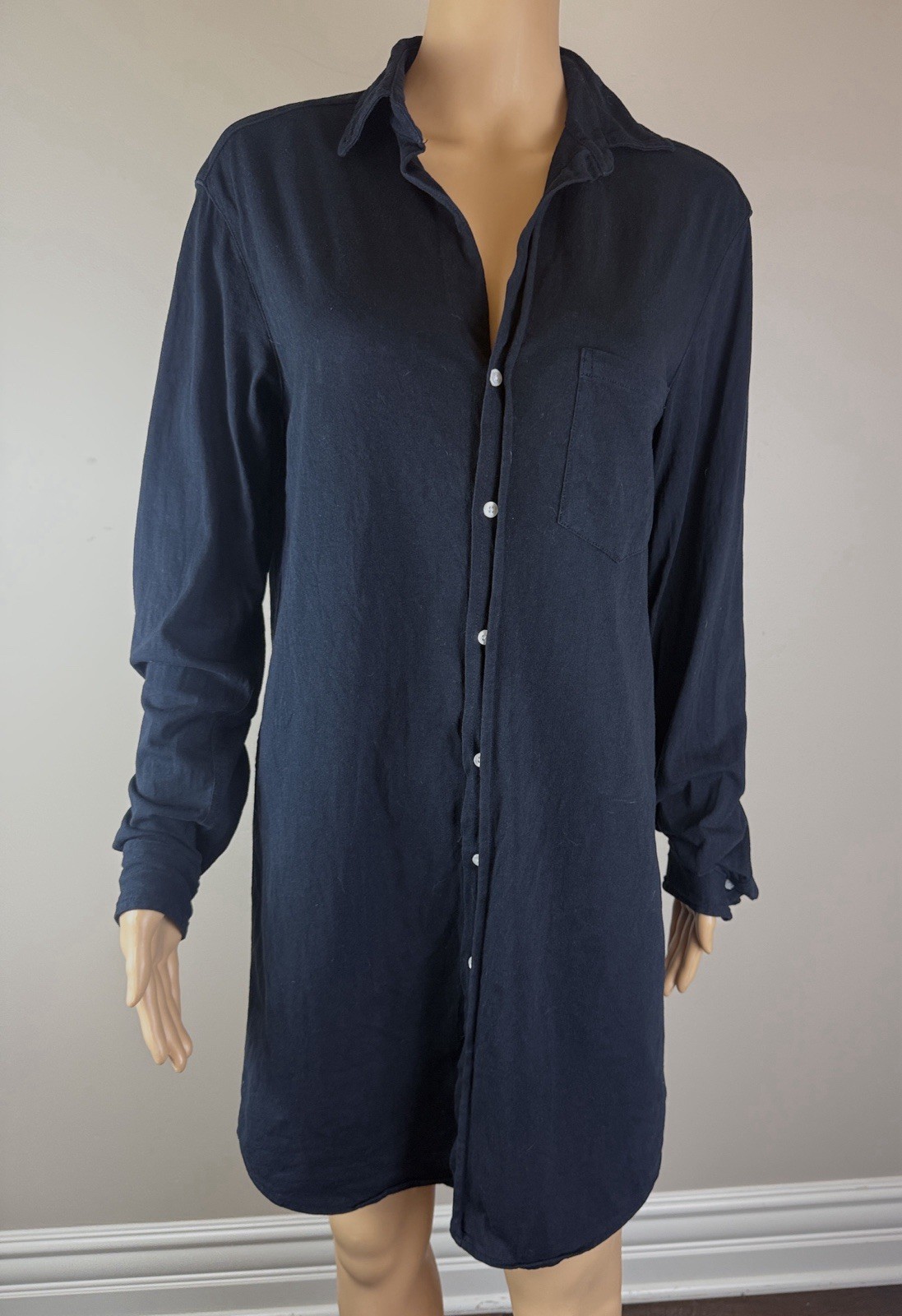 Frank & Eileen Mary Dress Cotton Black Shirt Dress XS