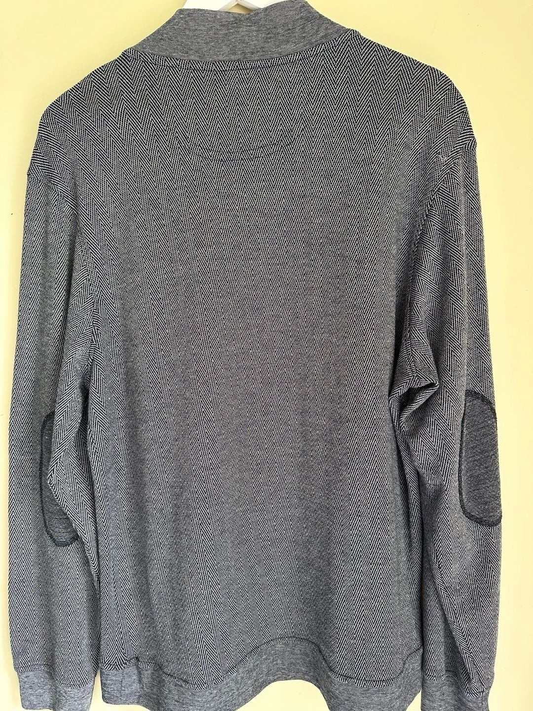 Ocean & Coast Men’s Herringbone Texture 1/4 Zip Pullover Sweater with Elbow Patc