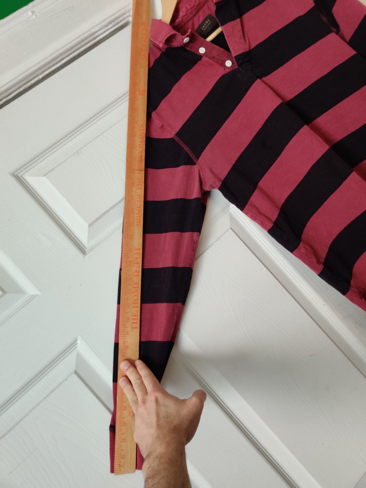 Jachs rugby striped shirt M crimson and black stripes