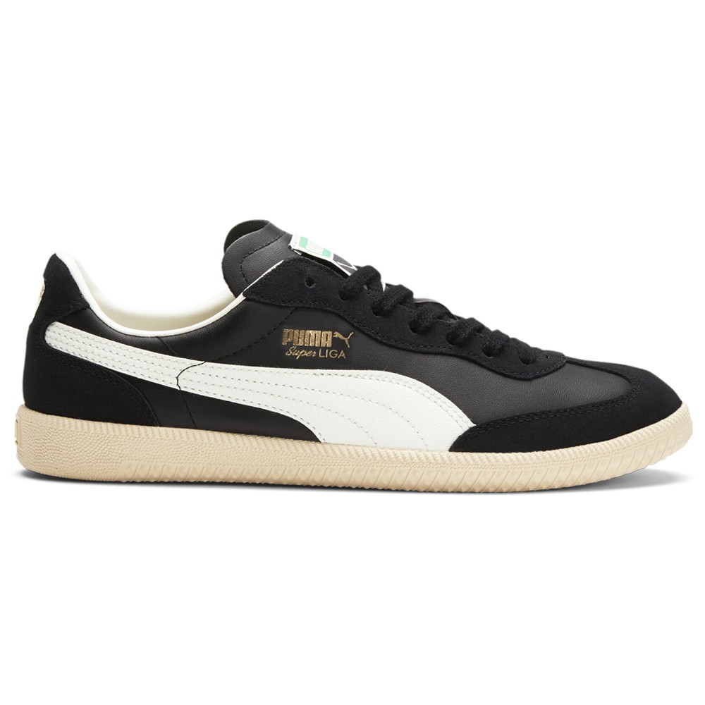 PUMA Super Liga Og Retro Lace Up Mens Black, White Sneakers Casual Shoes 356999