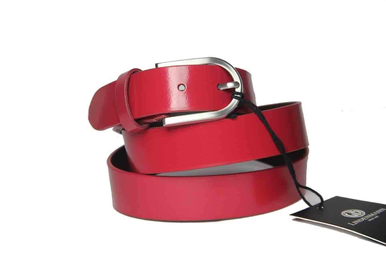 Lindenmann Germany Red Leather Dress Belt Men’s Size 40 or 105cm