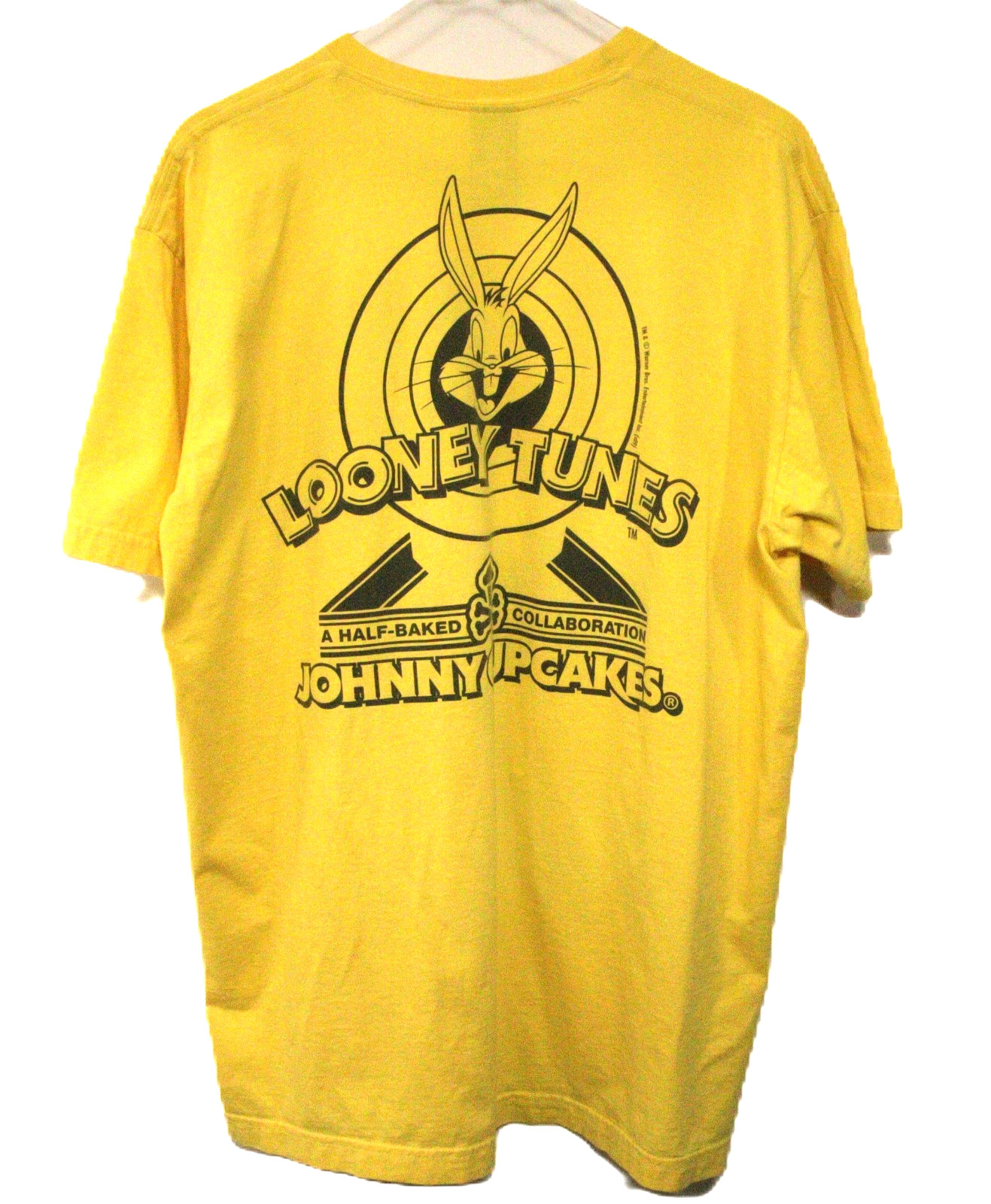 Johnny Cupcakes Looney Tunes Bugs Bunny Yellow T-Shirt XL 100% Cotton T0332