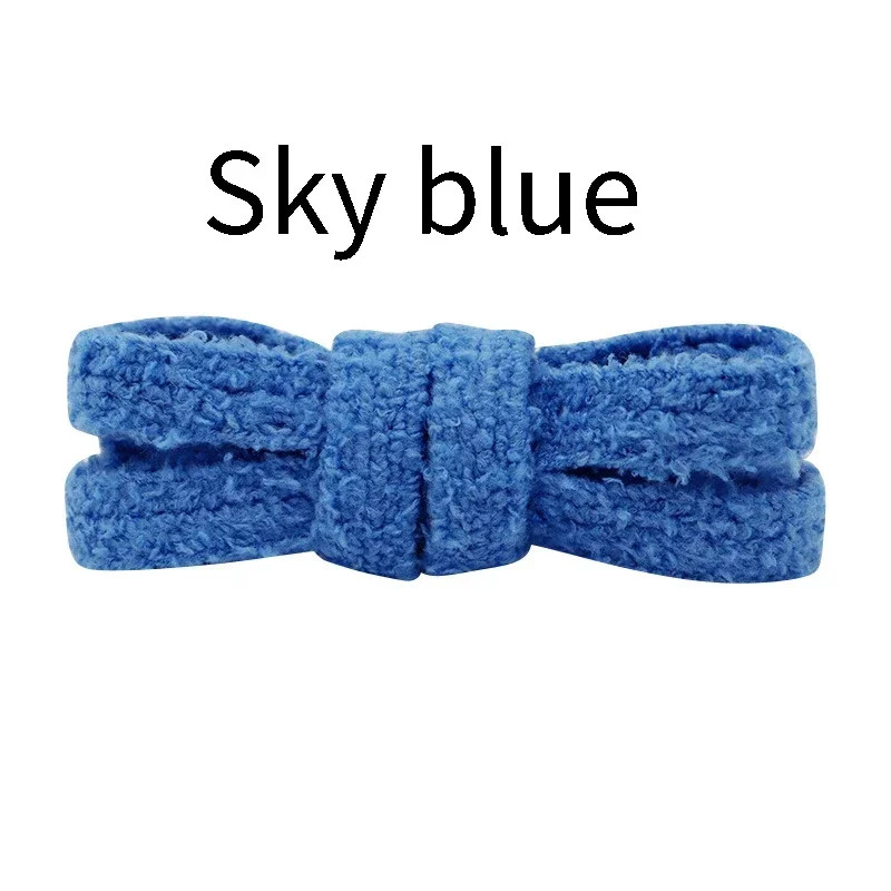 Flat Shoelace Fluffy Shoelaces 1.5CM Width Plush Rope Shoe Laces for Shoes Casua