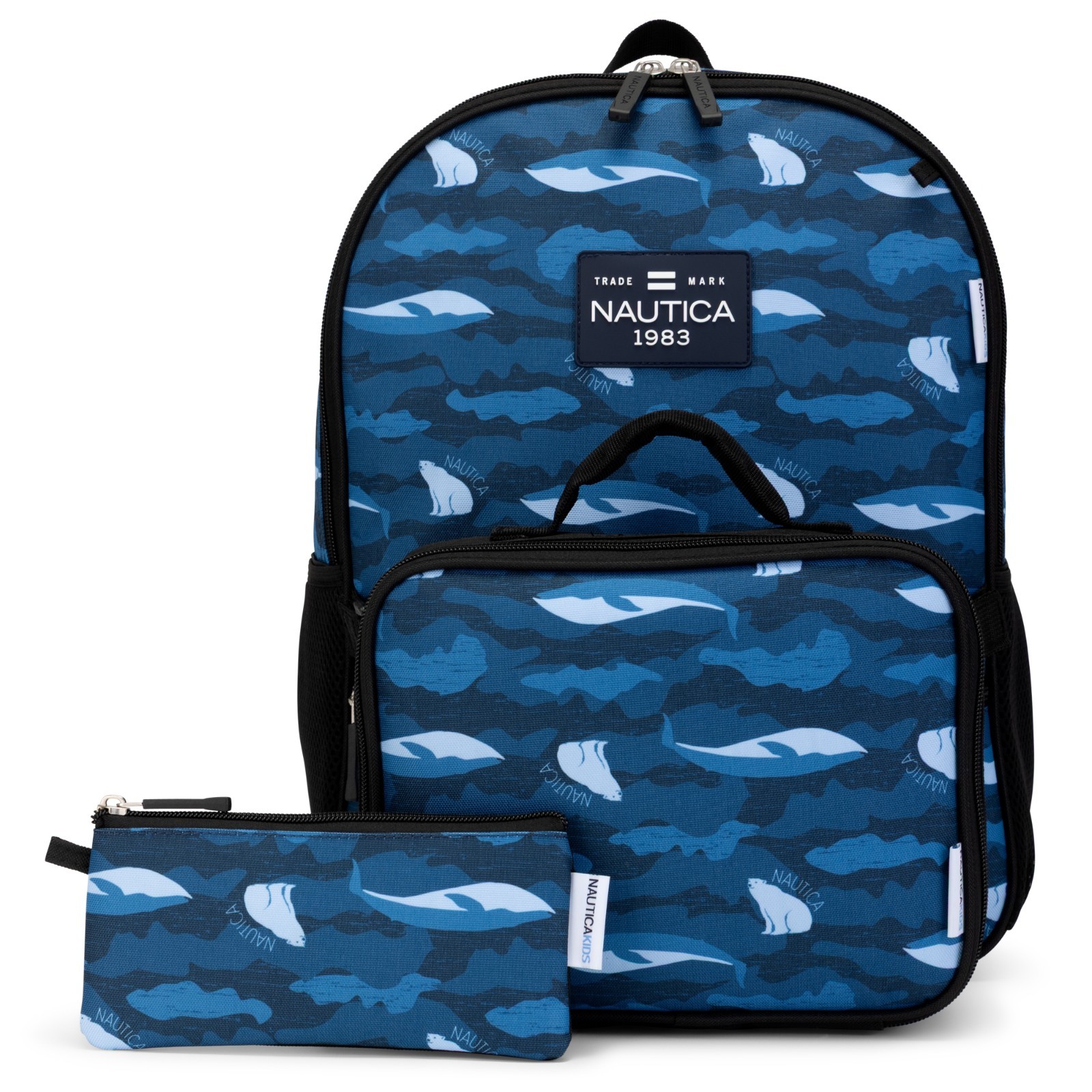 Nautica 16″ Back to Basics Cushioned Kids 3-Piece Backpack Set | Polar Camo