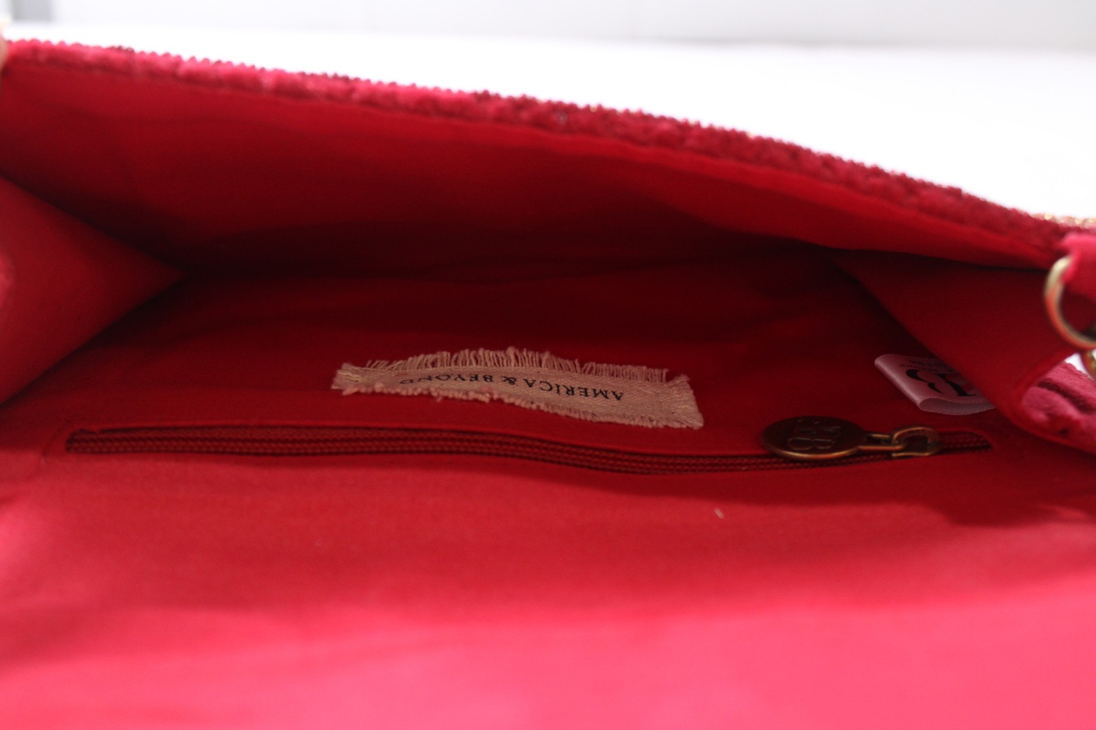 America & Beyond Women’s Embellished Envelope Clutch Bag NC3 Maroon One Size