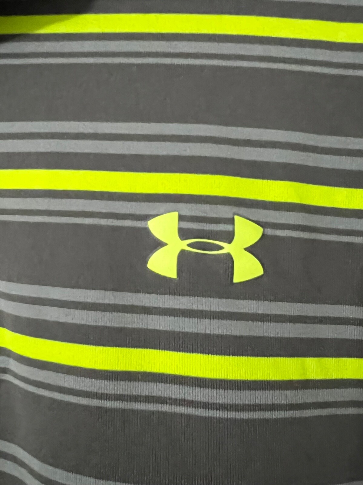 Under Armour Loose Short Sleeve Polo Shirt Heatgear Mens L Large EUC Gray Green