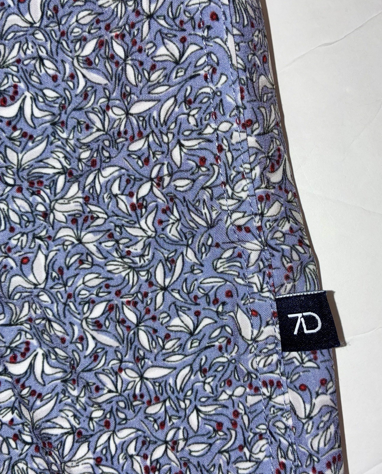 7 Diamonds 4 Way Stretch Button Up S/Sleeve Blue FLORAL Mens•2XL Lightweight