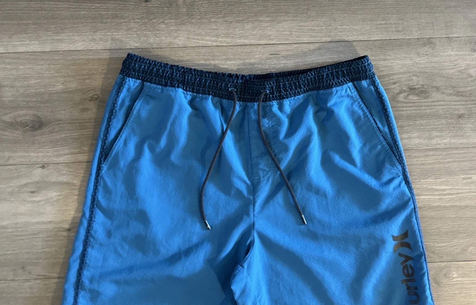 Hurley Mesh Lined Swim Trunks Pockets & Drawstring Mens Large Blue